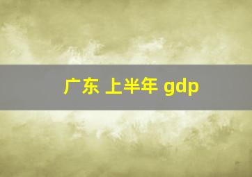 广东 上半年 gdp